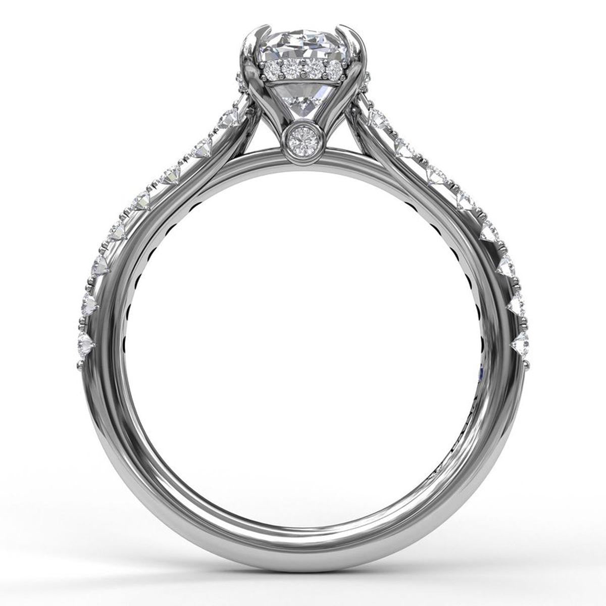 Fana Classic Oval Hidden Halo Diamond Engagement Ring Setting in 14kt White Gold (3/8ct tw)