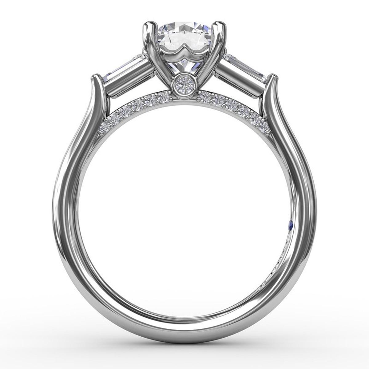 Fana Three Stone Baguette Diamond Engagement Ring Setting in 14kt White Gold (1/3ct tw)