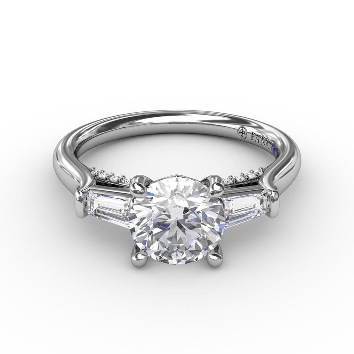 Fana Three Stone Baguette Diamond Engagement Ring Setting in 14kt White Gold (1/3ct tw)