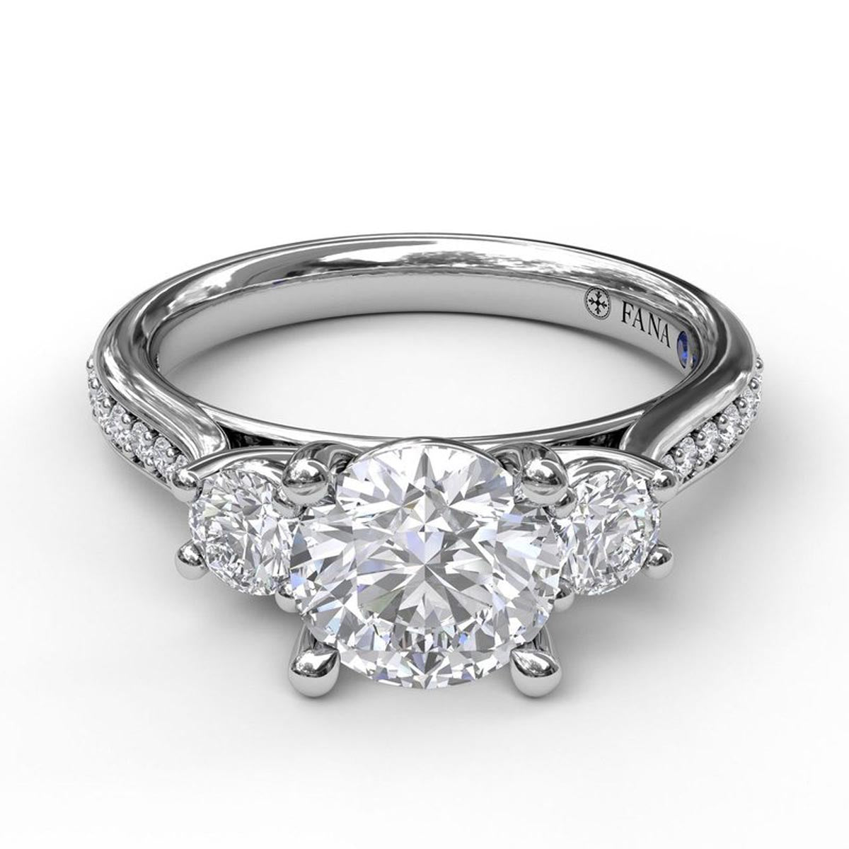 Classic three stone deals diamond engagement ring