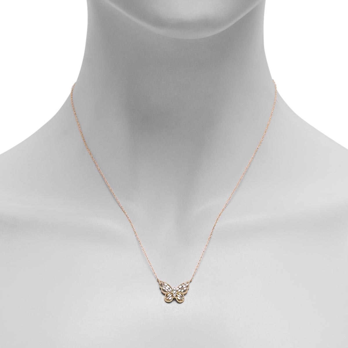 Diamond Butterfly Necklace in 10kt Yellow Gold (1/4ct tw) – Day's Jewelers