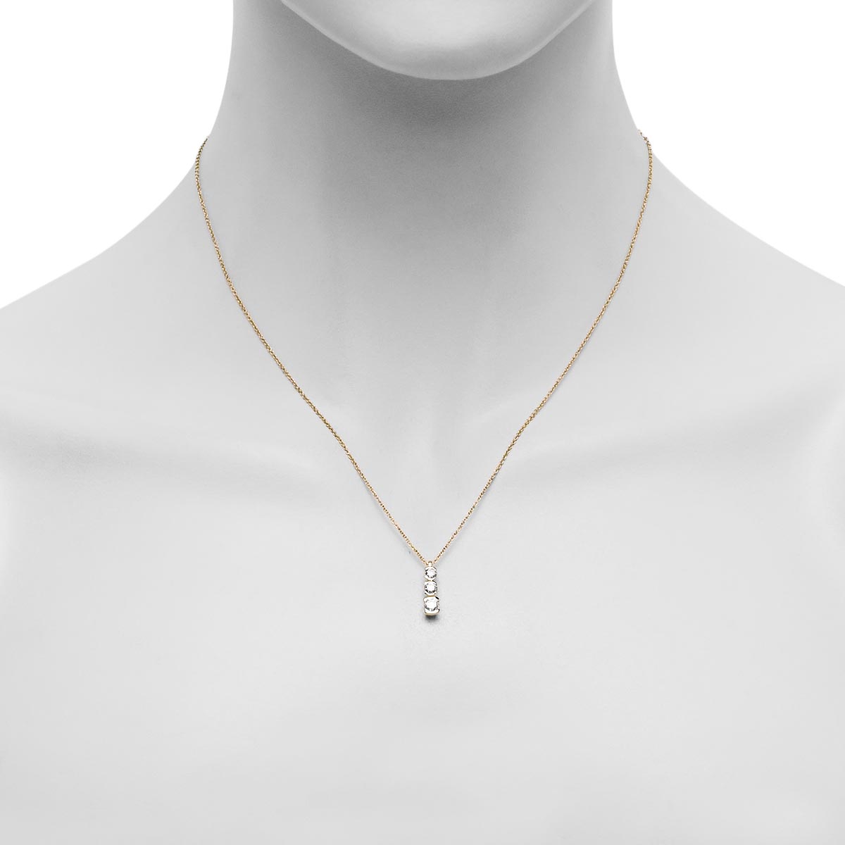 Diamond Past Present Future Diamond Bezel Necklace in 14kt Yellow Gold (1/2ct tw)