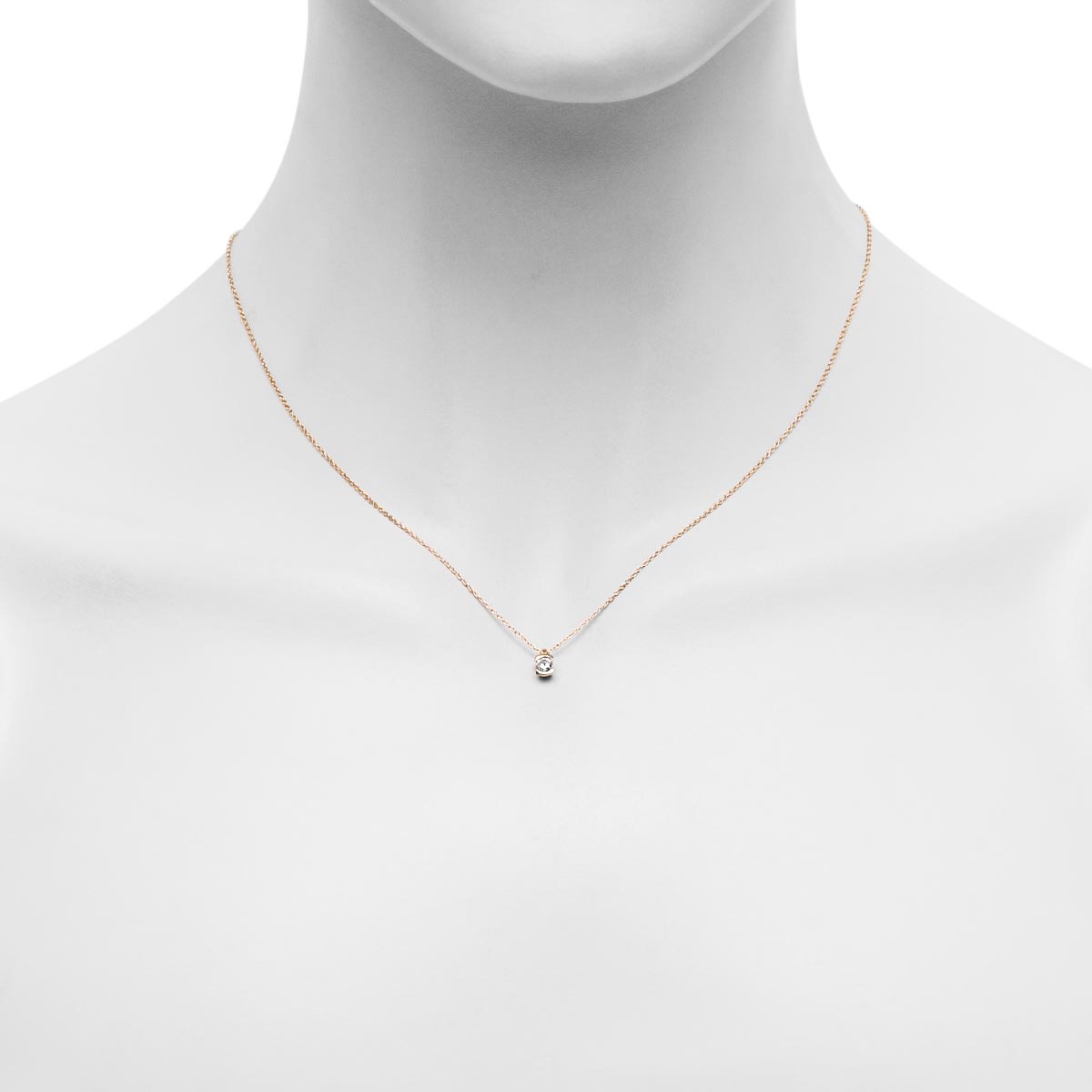 Diamond Bezel Necklace in 14kt Yellow Gold (1/5ct)