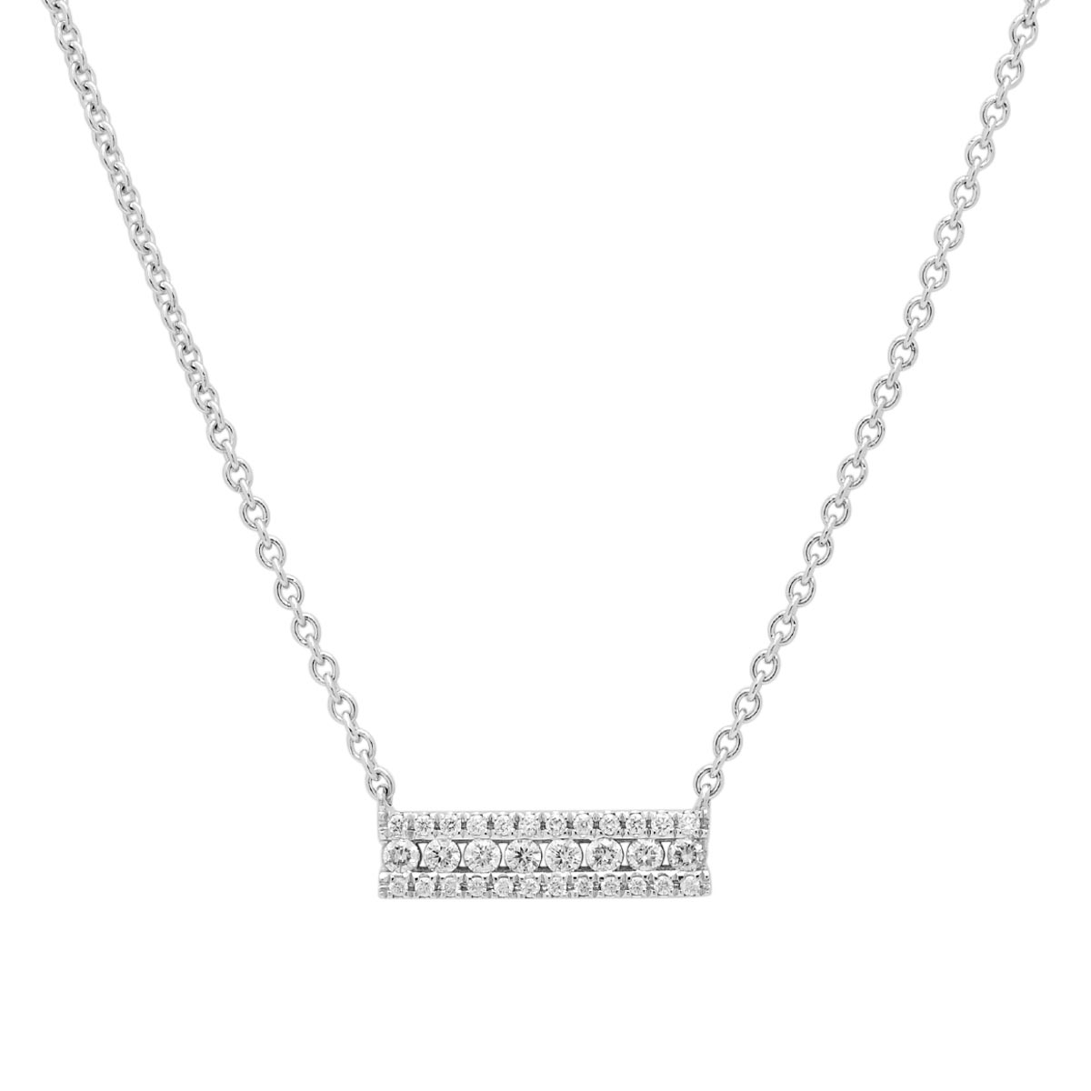 Diamond Bar Necklace in 14kt White Gold with (1/4ct tw)