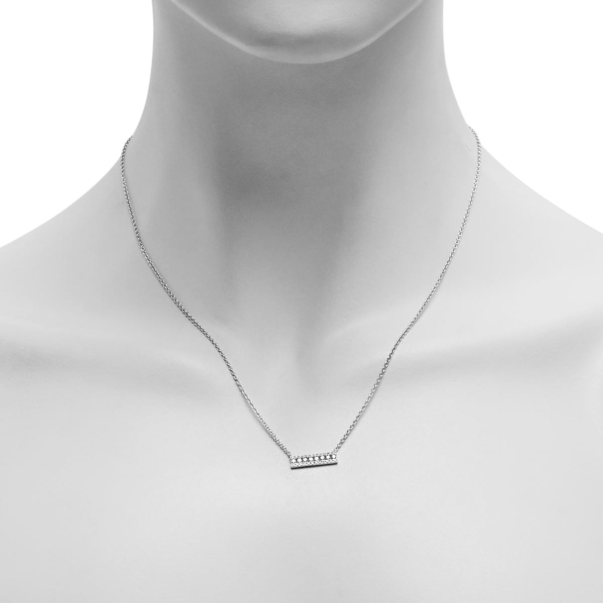 Diamond Bar Necklace in 14kt White Gold with (1/4ct tw)