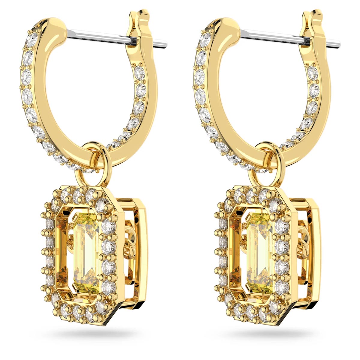 Yellow crystal clearance drop earrings