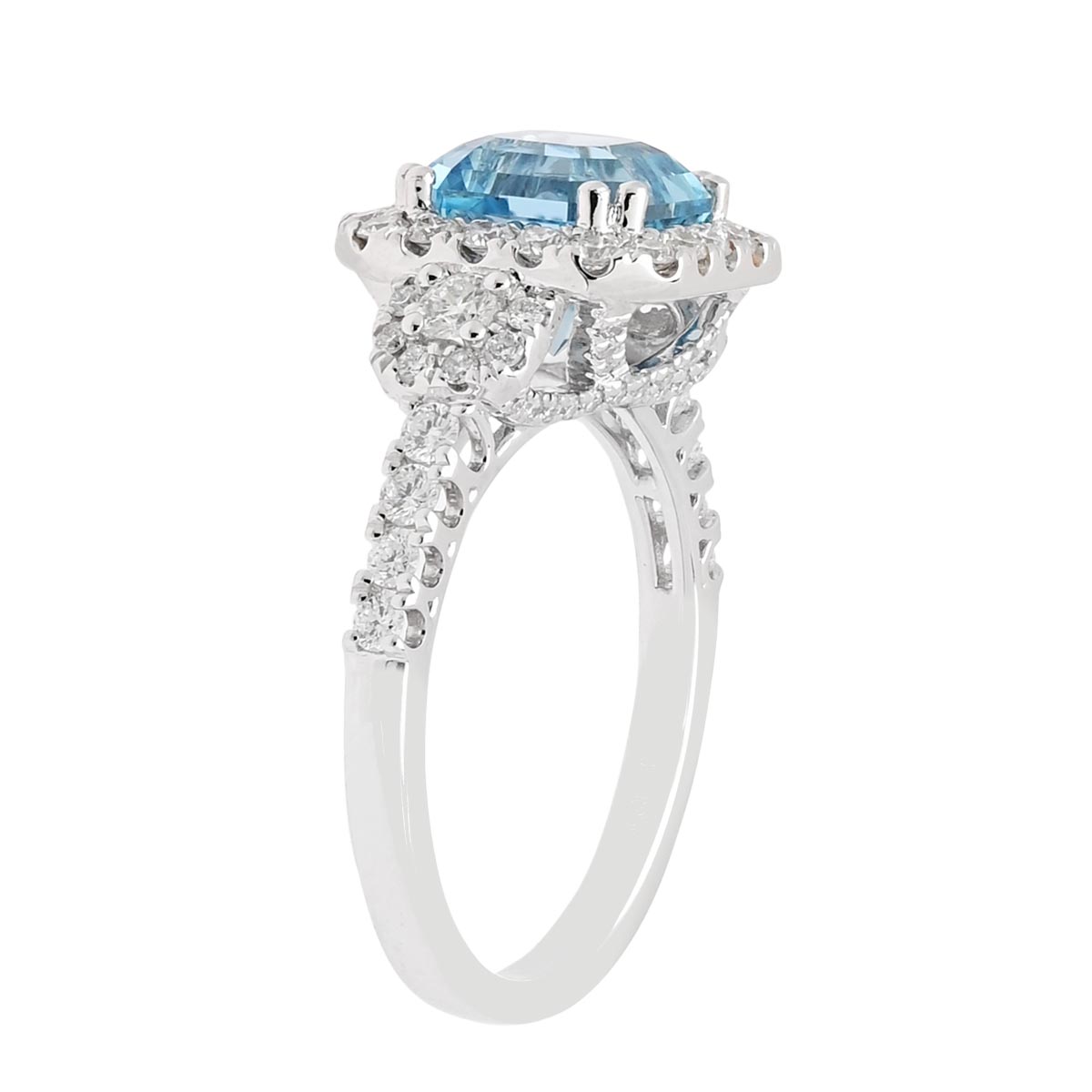 Asscher cut hot sale aquamarine ring