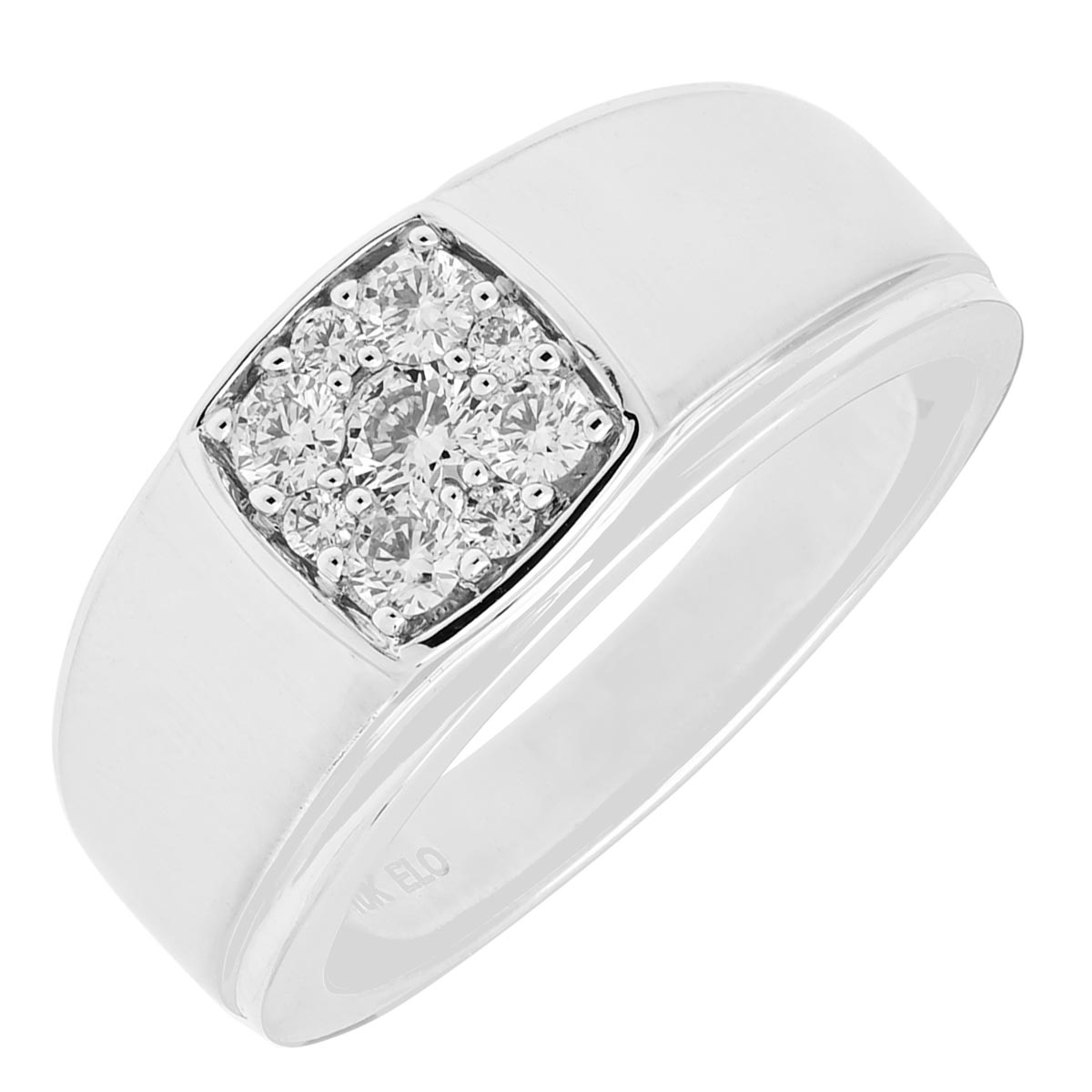 Mens Diamond Ring in 10kt White Gold (1/2ct tw)