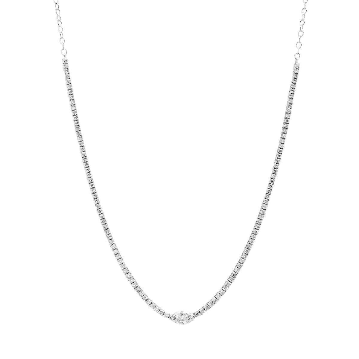 Marquise Diamond Choker Necklace in 14kt White Gold (2 1/7ct tw)