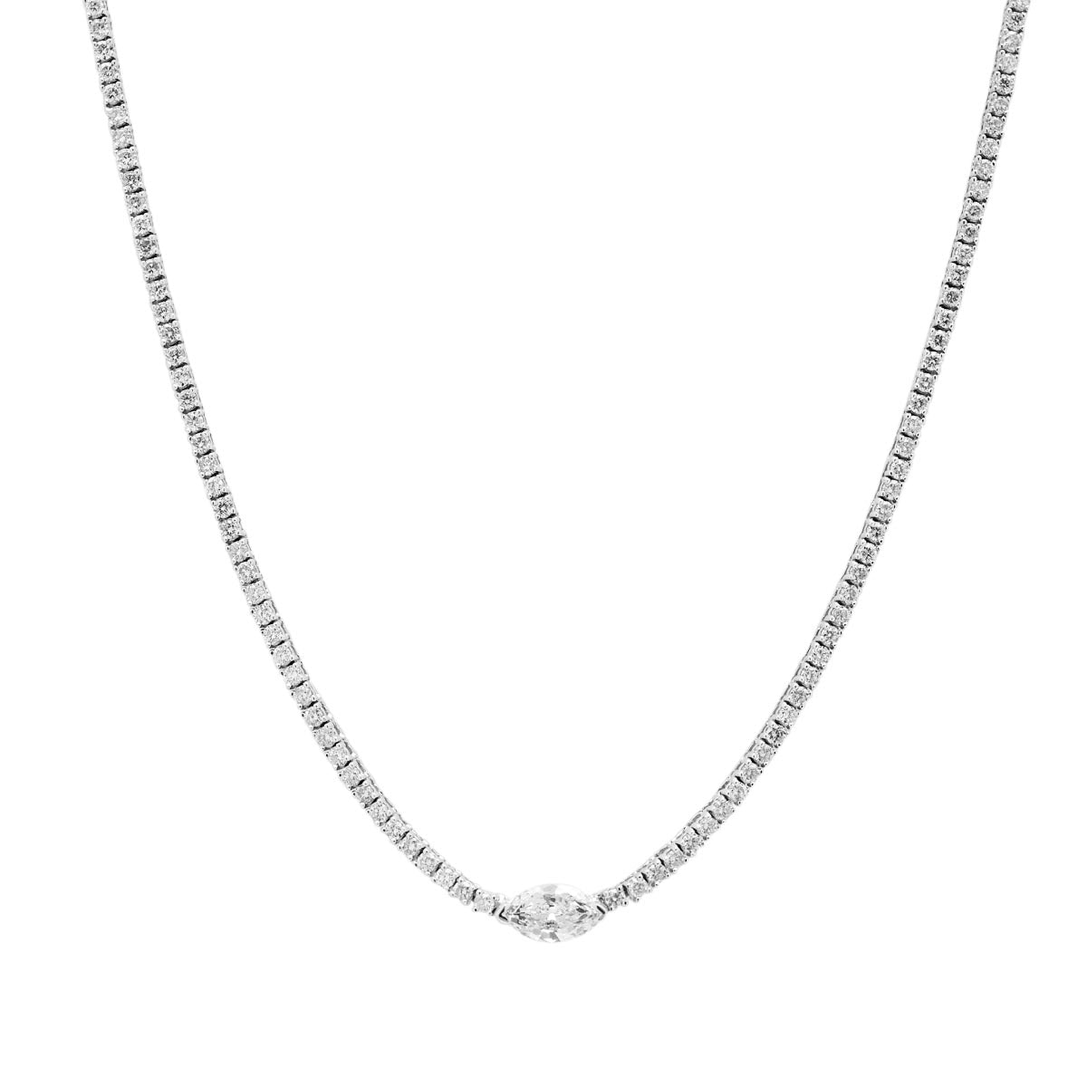 Marquise Diamond Choker Necklace in 14kt White Gold (2 1/7ct tw)