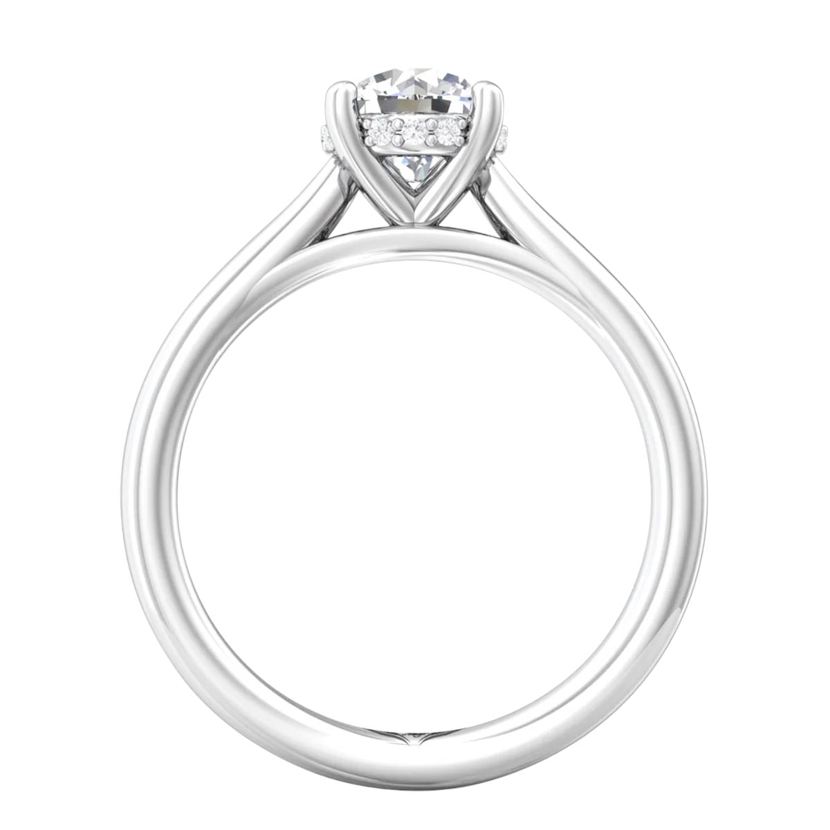 Martin Flyer Hidden Halo Diamond Engagement Ring Setting in 14kt White Gold (1/20ct tw)