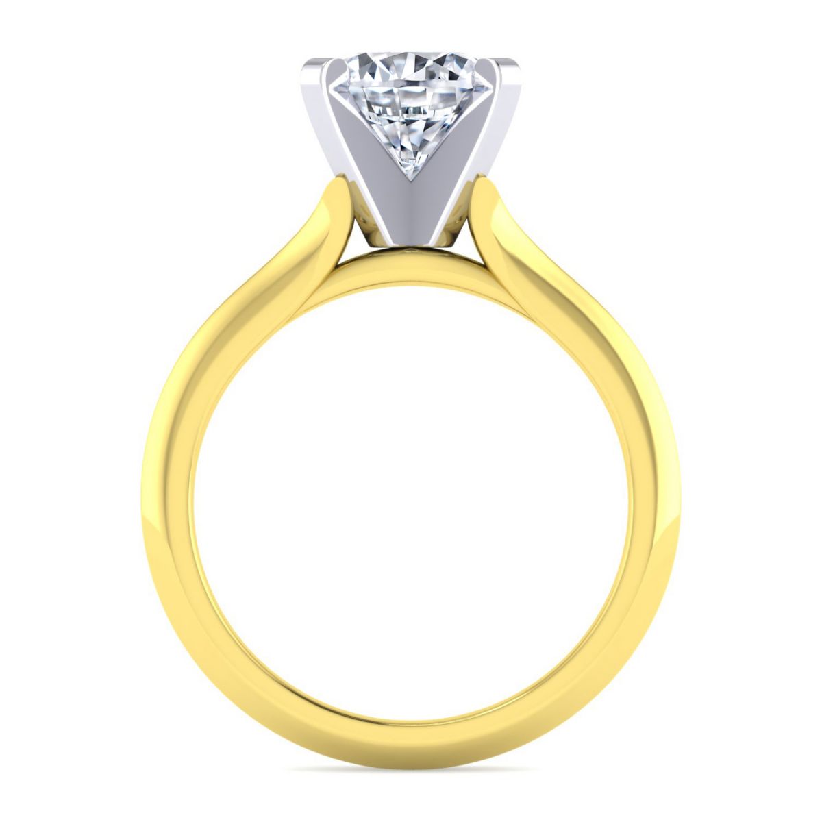 Gabriel Classic Solitaire Diamond Engagement Ring Setting in 14kt Yellow Gold