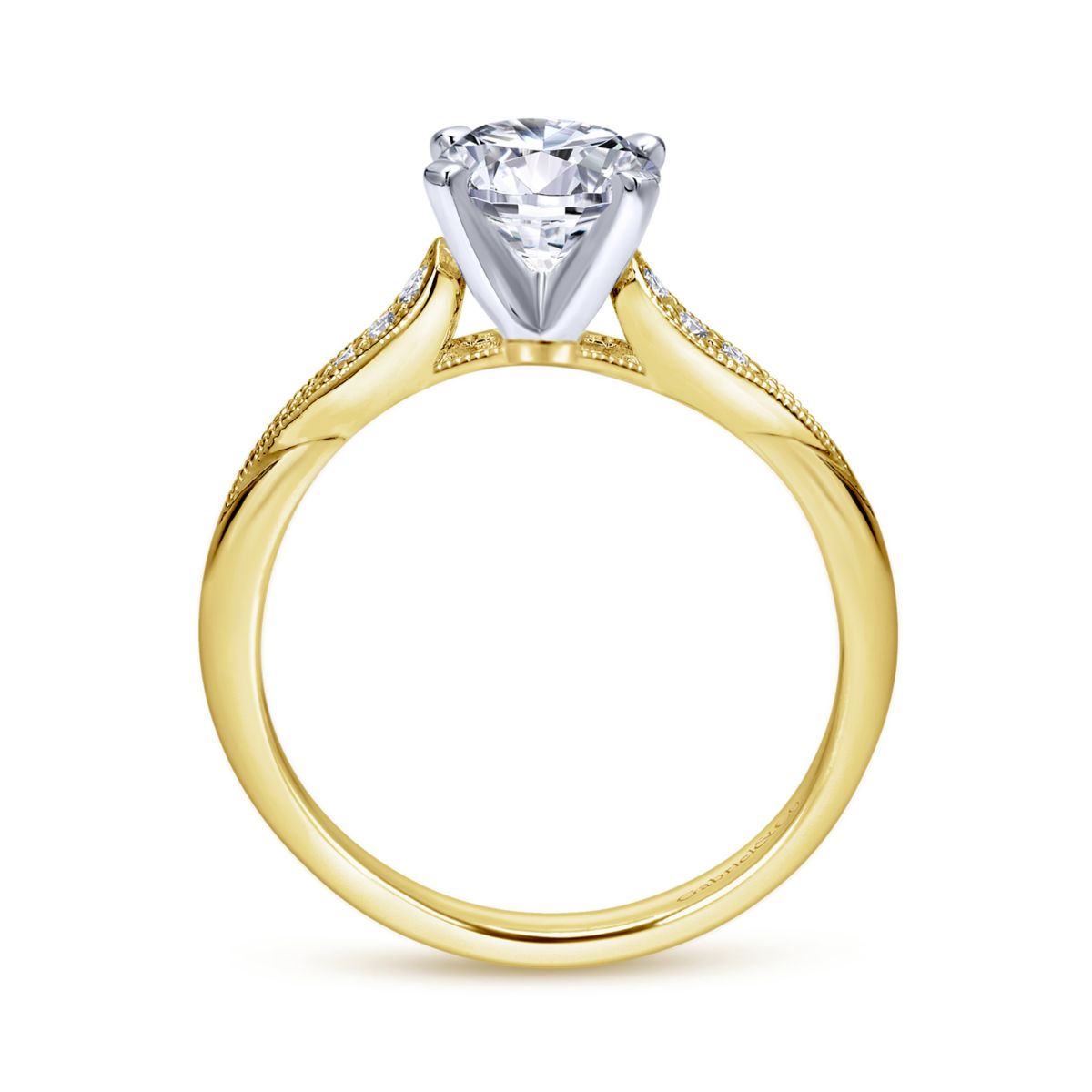 Gabriel Diamond Engagement Ring Setting in 14kt Yellow Gold (1/10ct tw)