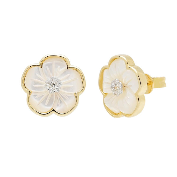 Madison L Diamond Crossover Stud Earrings in 14k Yellow Gold