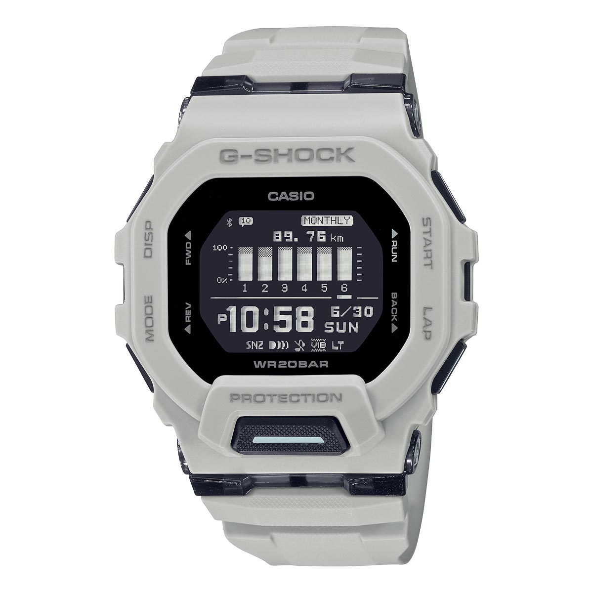 G Shock Mens Watch with Black Dial and Grey Strap (quartz movement)