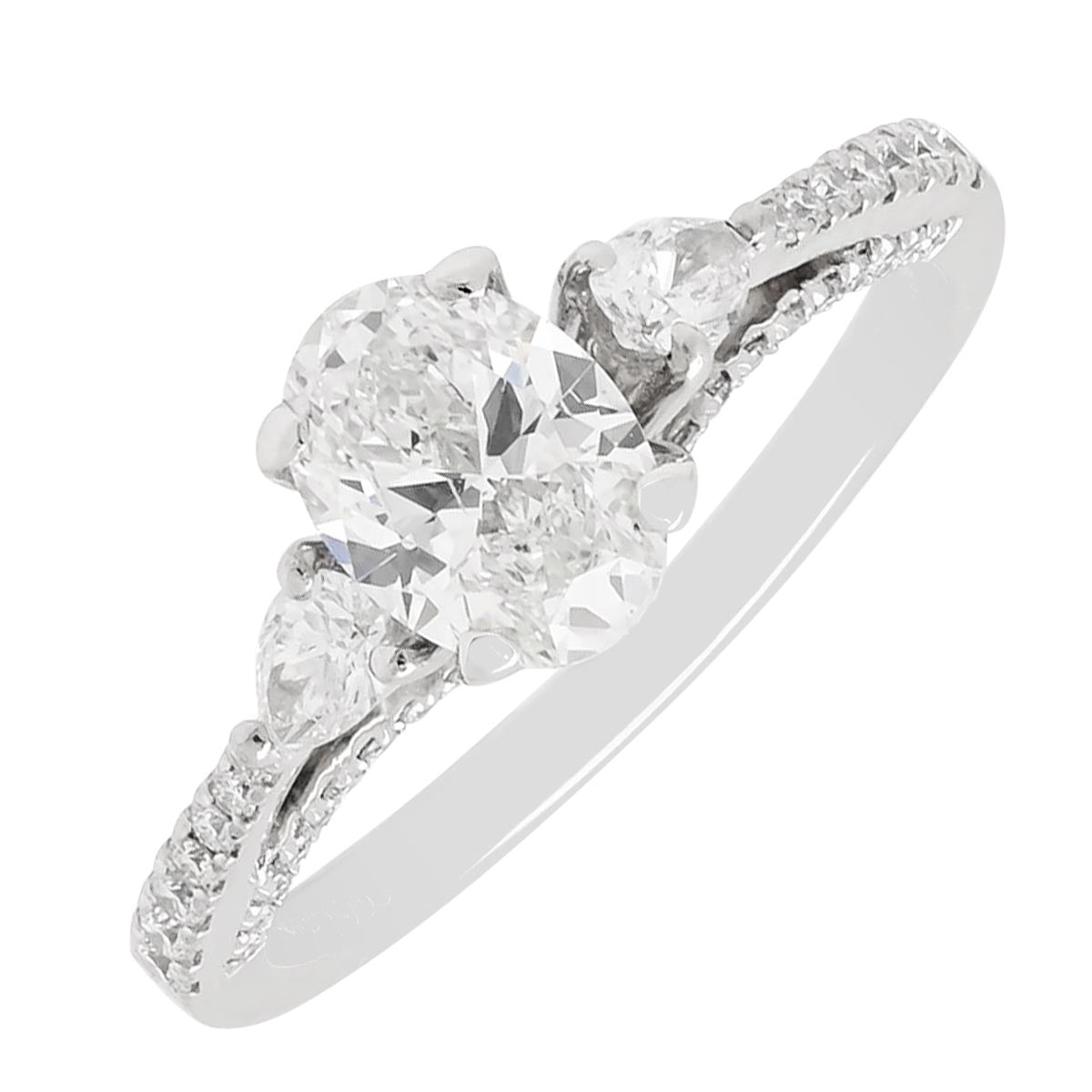 Oval Diamond Engagement Ring in Platinum (1 3/8ct tw)