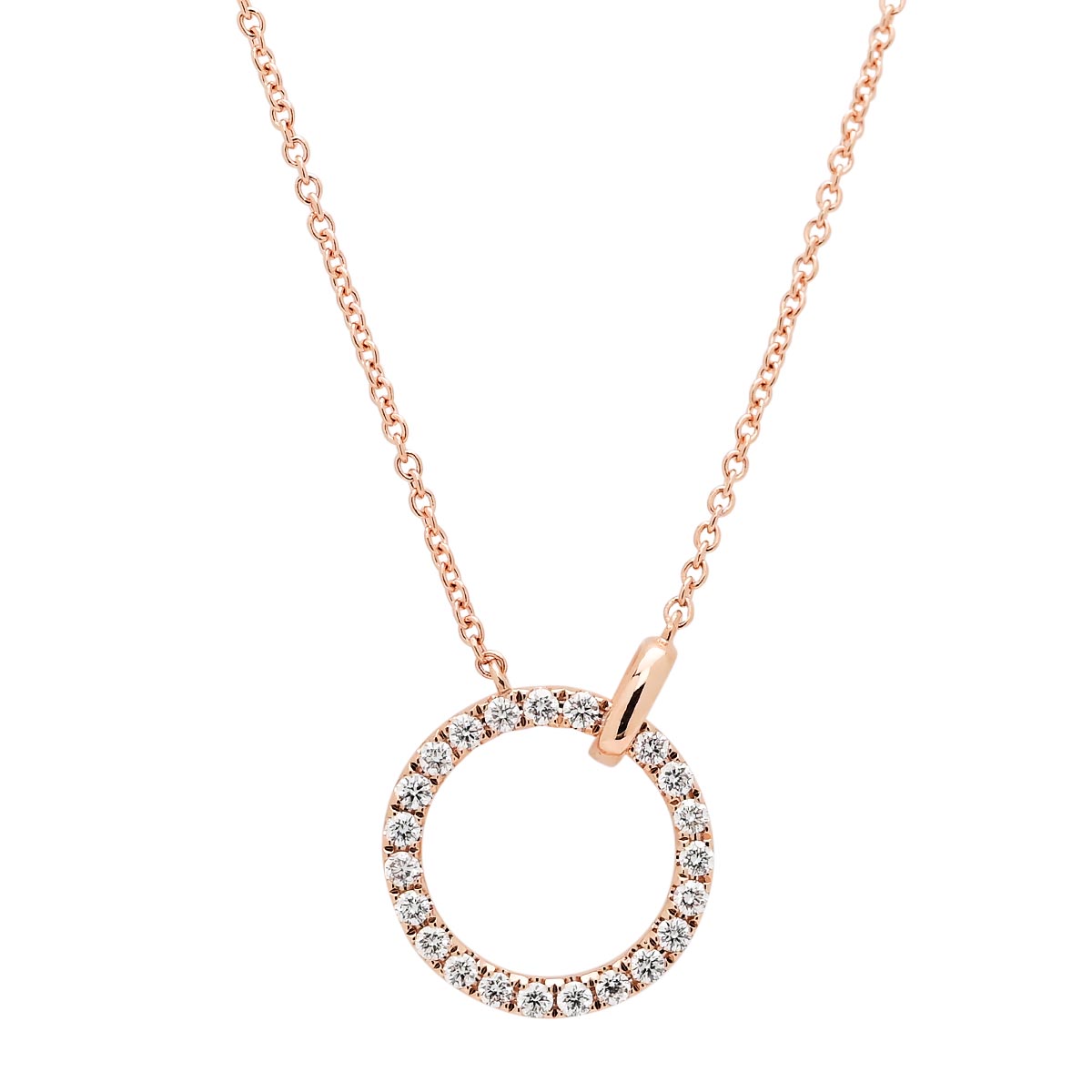 Diamond Circle Necklace in 14kt Rose Gold (1/3ct tw)