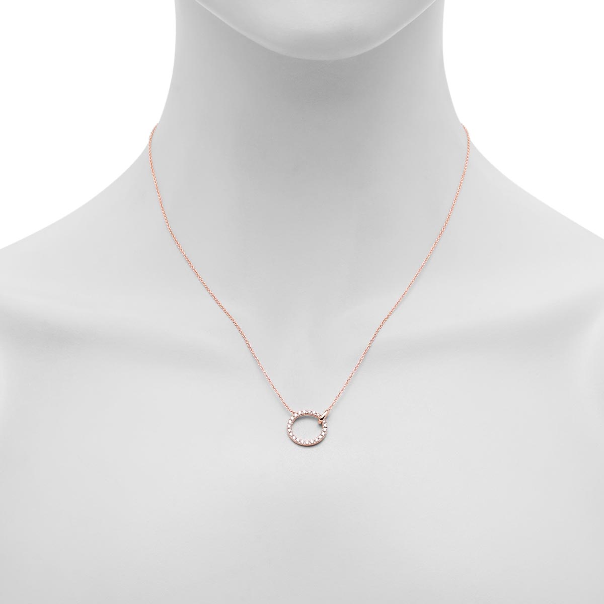 Diamond Circle Necklace in 14kt Rose Gold (1/3ct tw)