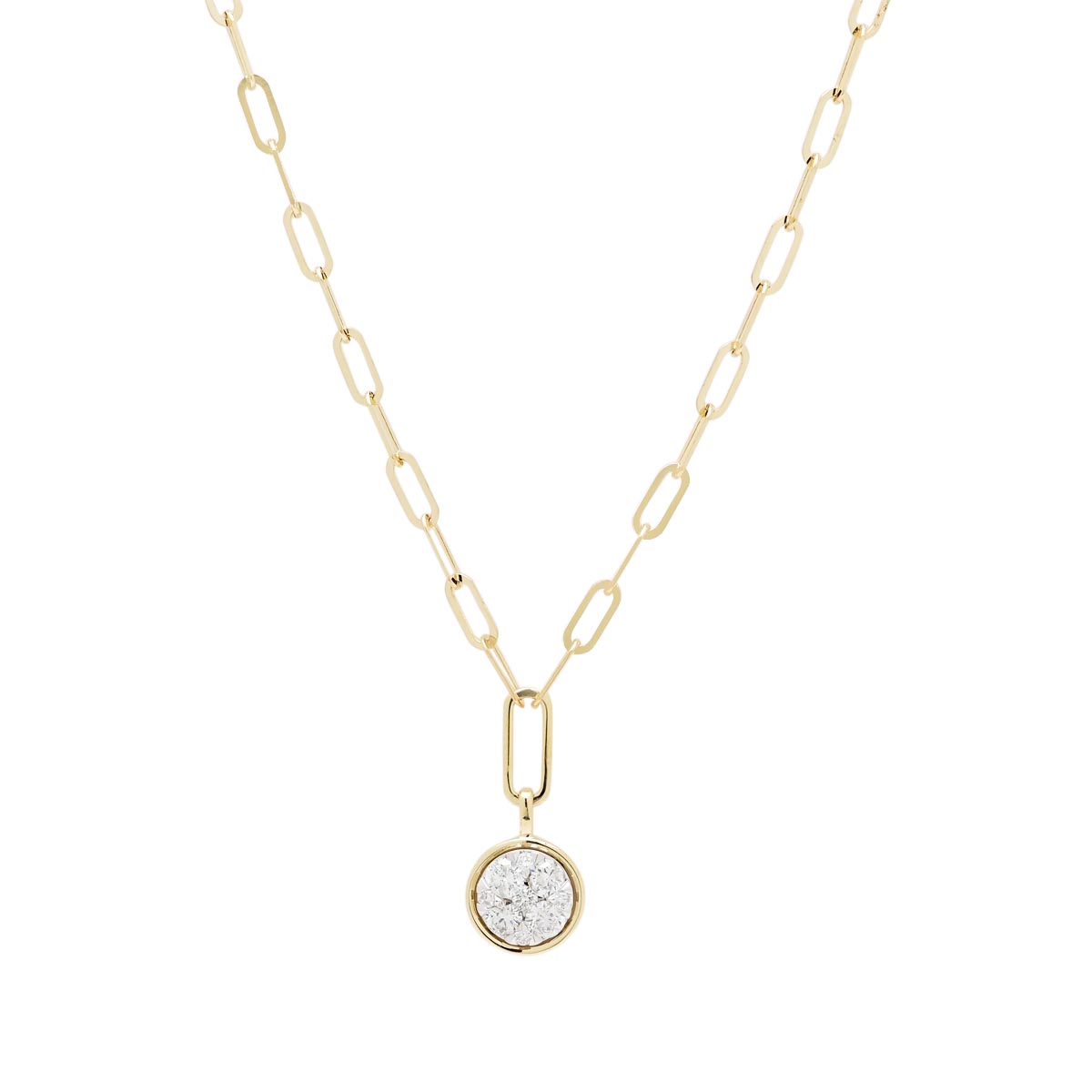 Diamond Bezel Paperclip Necklace in 14kt Yellow Gold (1/3ct tw)