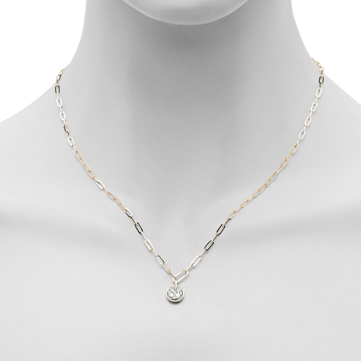 Diamond Bezel Paperclip Necklace in 14kt Yellow Gold (1/3ct tw)