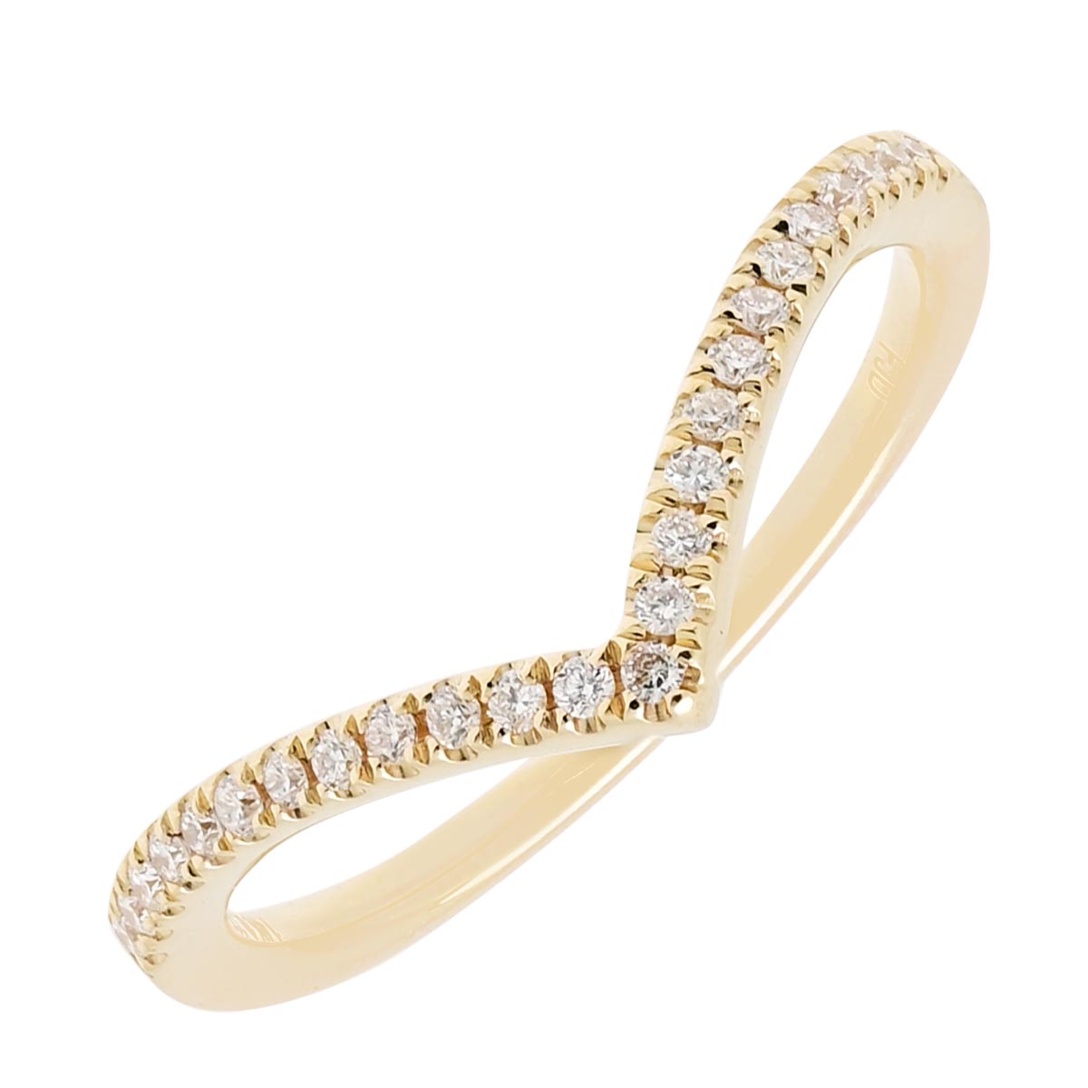 Diamond Curved Wedding Band in 14kt Yellow Gold (1/10ct tw)