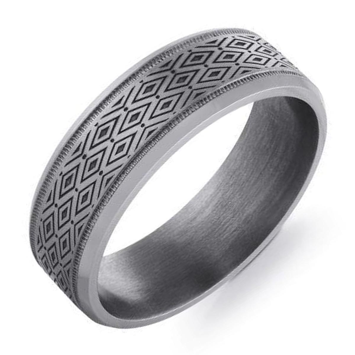 Mens Engraved Wedding Band in Tantalum (7mm)