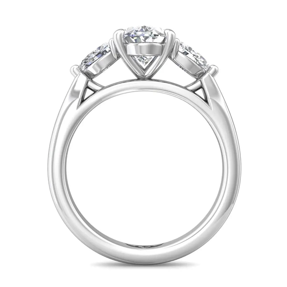 Martin Flyer Pear and Oval Diamond Engagement Ring Setting in 14kt White Gold (1/2ct tw)