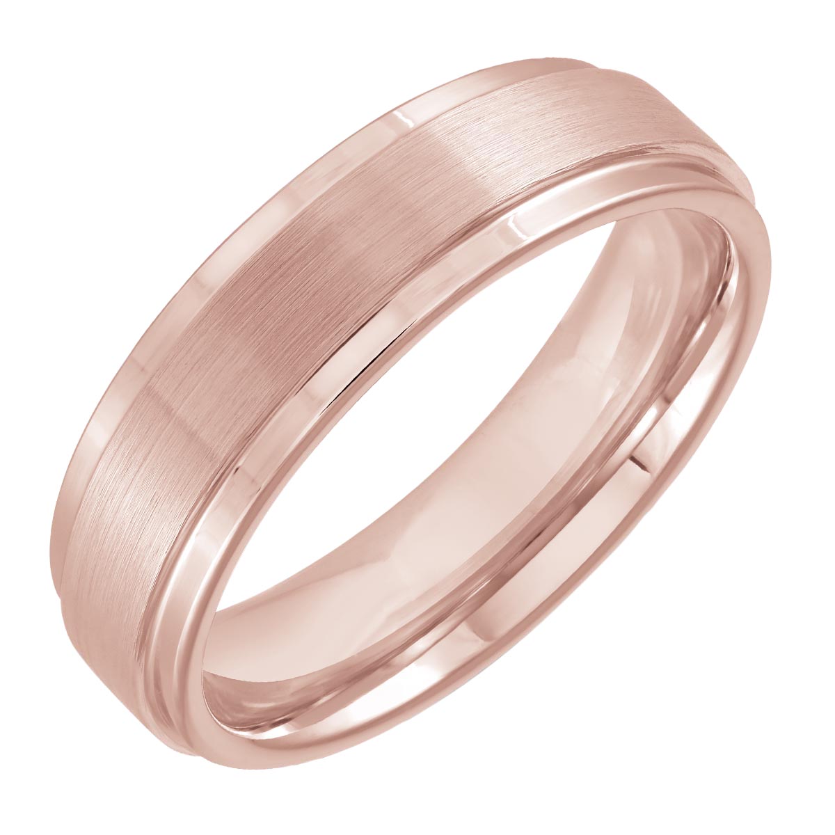 Mens Wedding Band in Rose Tungsten (6mm)