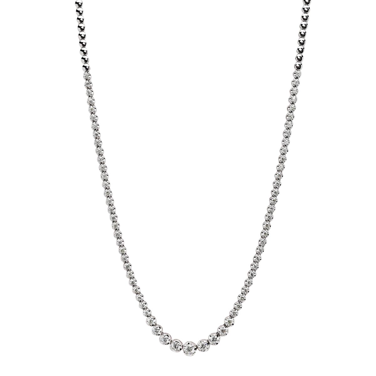 Diamond Riviera Tennis Necklace in 14kt White Gold (3ct tw)