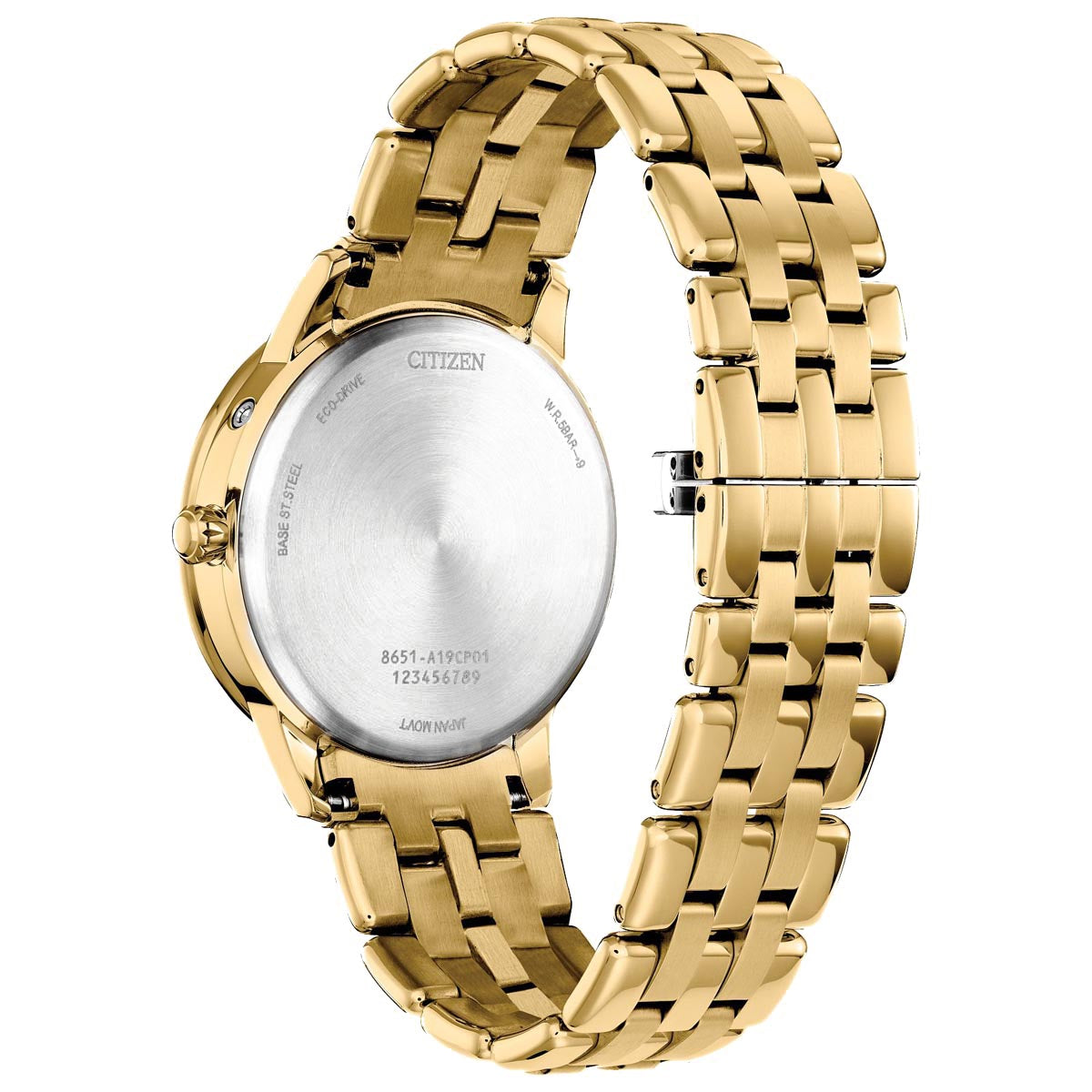 Citizen Calendrier Womens Moon Phase Watch with White Dial and Yellow Gold Toned Bracelet (eco drive movement)