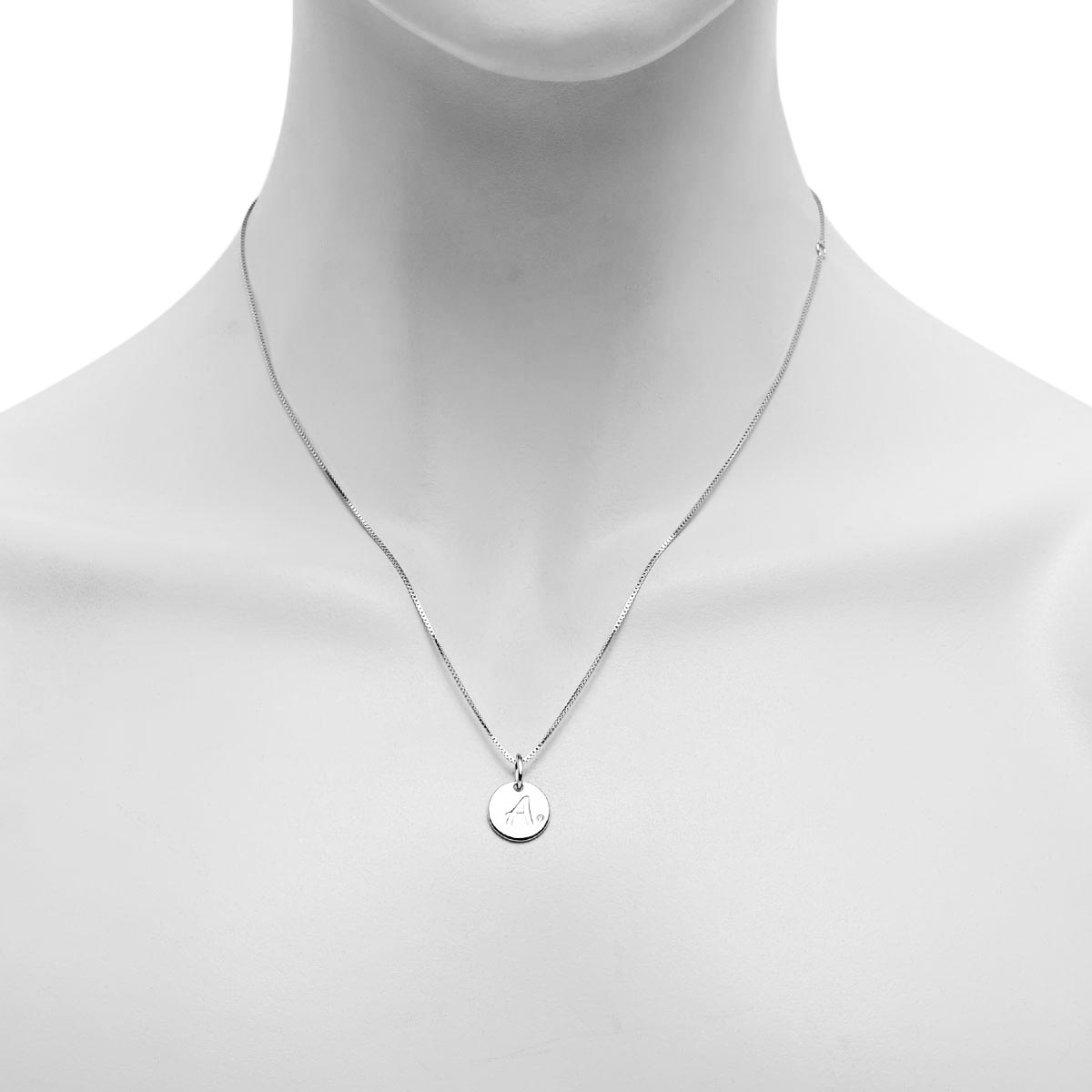 Diamond Initial A Necklace in Sterling Silver (.01ct)