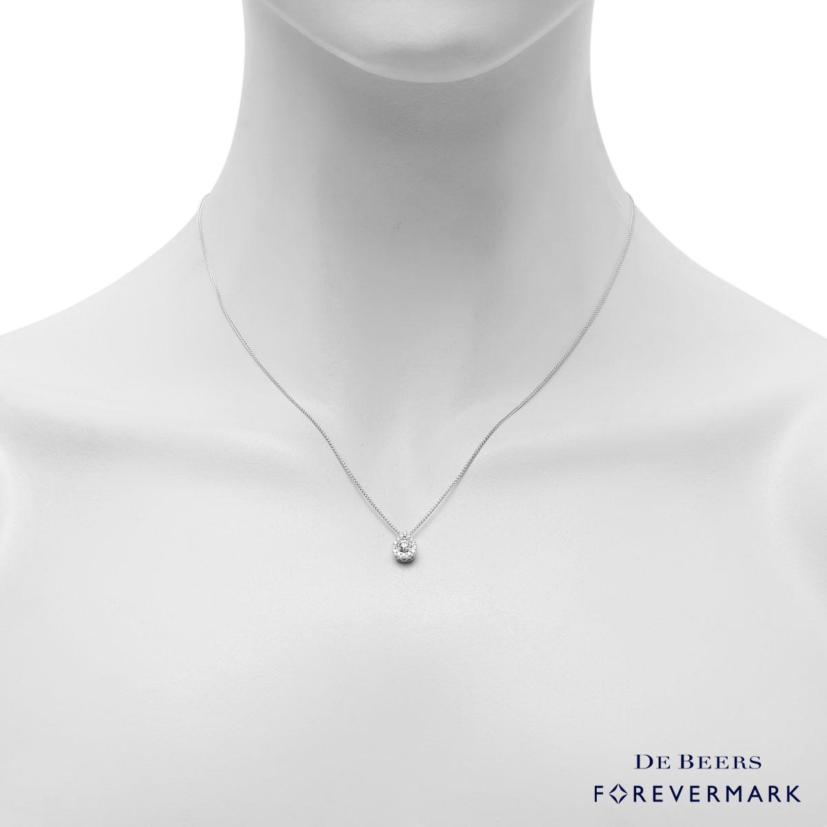 De Beers Forevermark Center of My Universe Pear Shaped Diamond Necklace in 18kt White Gold (1/3ct tw)