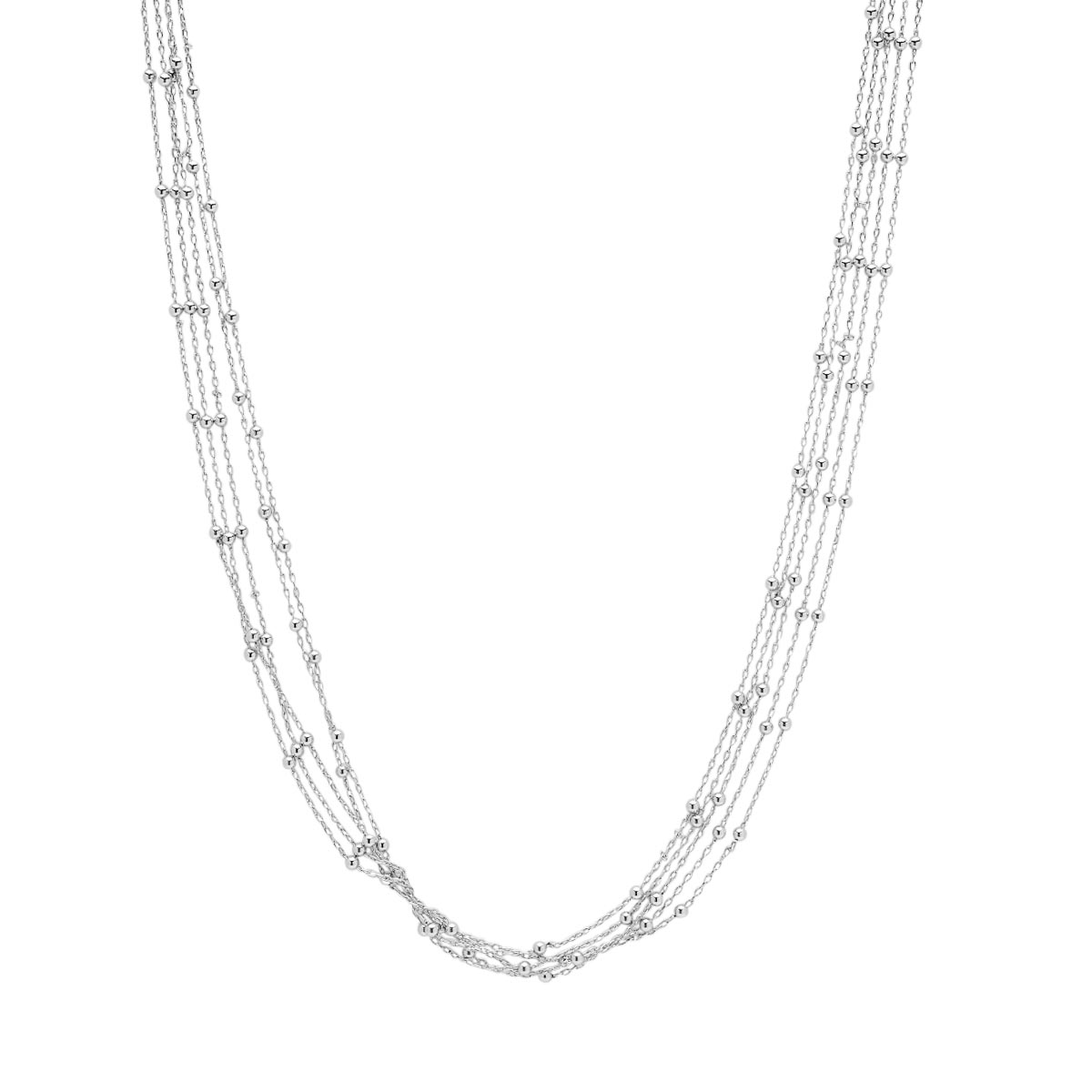 Five Strand Station Necklace in Sterling Silver