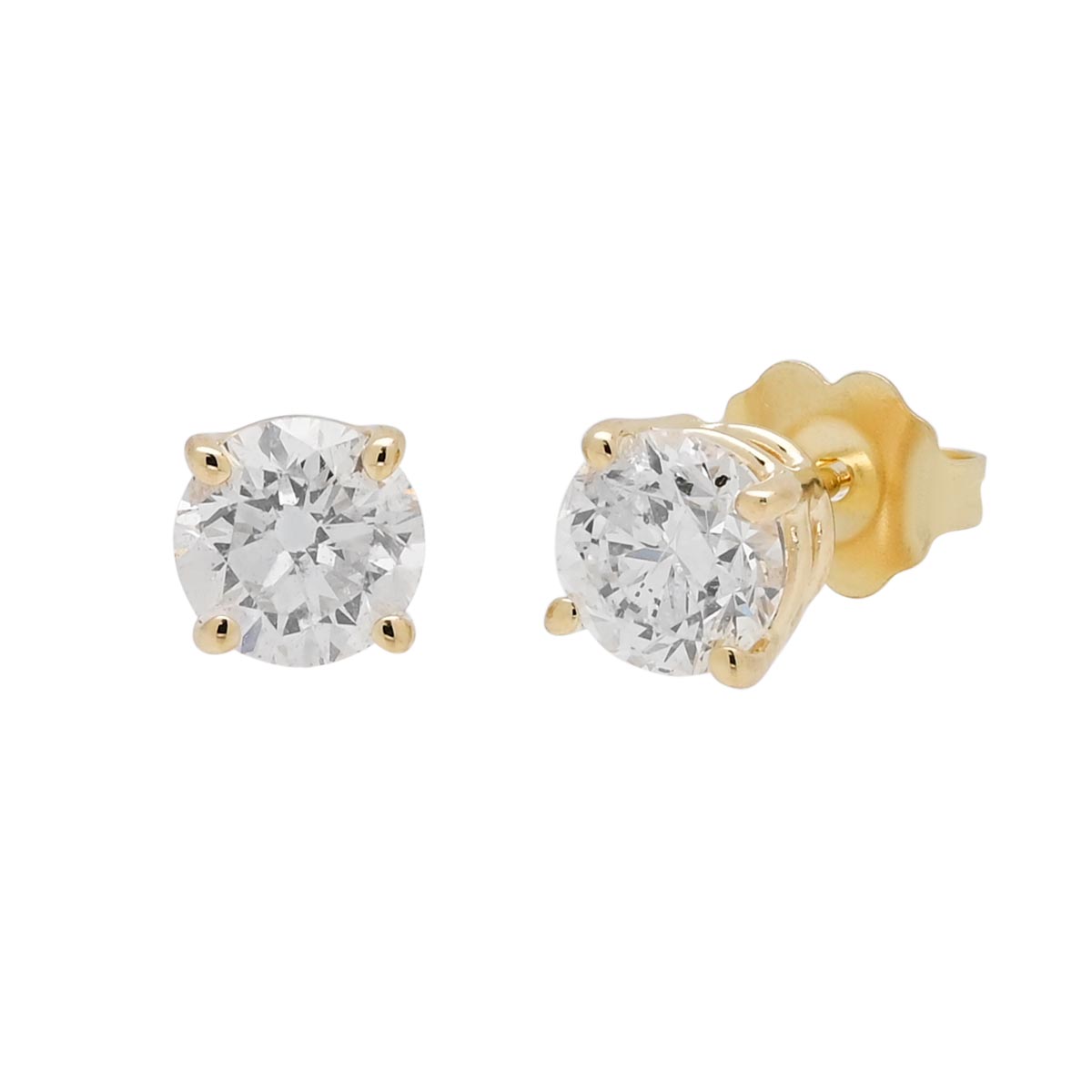 Diamond Stud Earrings in 14kt Yellow Gold (1 3/8ct tw)