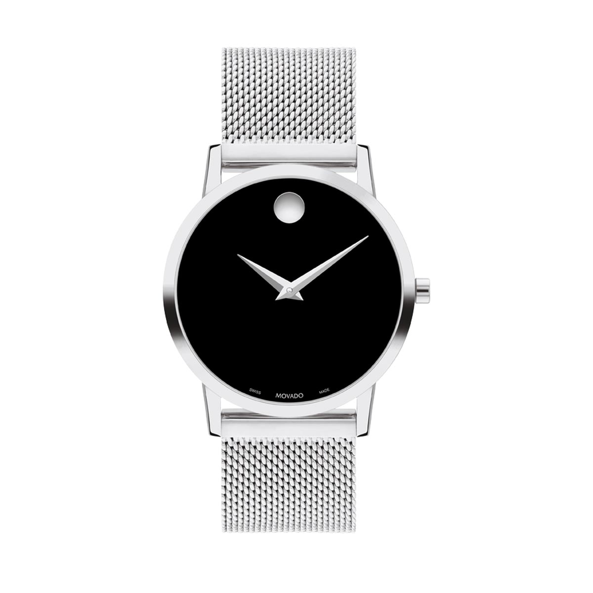 Movado Museum Classic Womens Watch with Black Dial and Stainless Steel Bracelet (Swiss quartz movement)