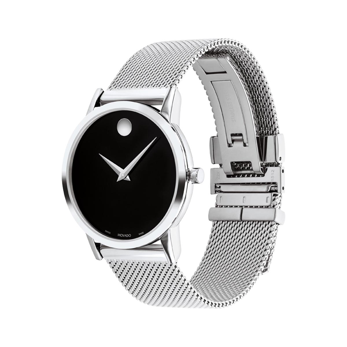 Movado Museum Classic Womens Watch with Black Dial and Stainless Steel Bracelet (Swiss quartz movement)