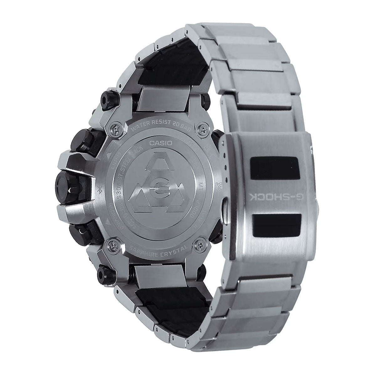 G-Shock MT-G Series Mens Watch with Black Dial and Stainless Steel Bracelet (solar movement)