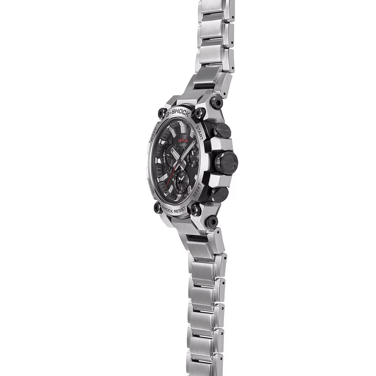 G-Shock MT-G Series Mens Watch with Black Dial and Stainless Steel Bracelet (solar movement)