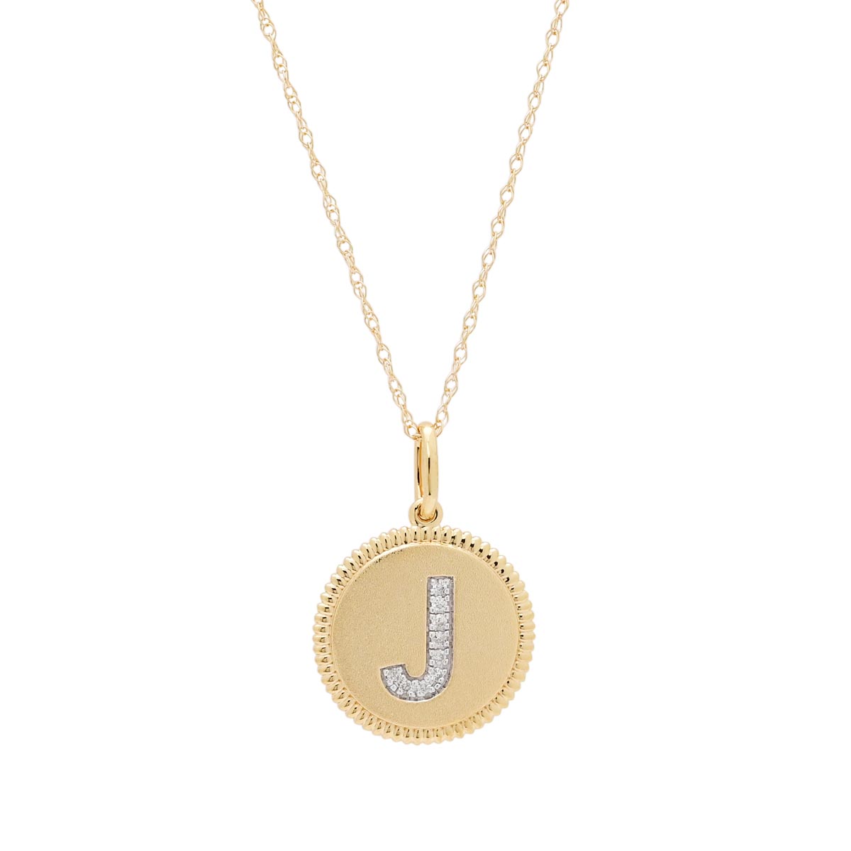 Diamond Initial J Necklace in 14kt Yellow Gold (0.04ct tw)