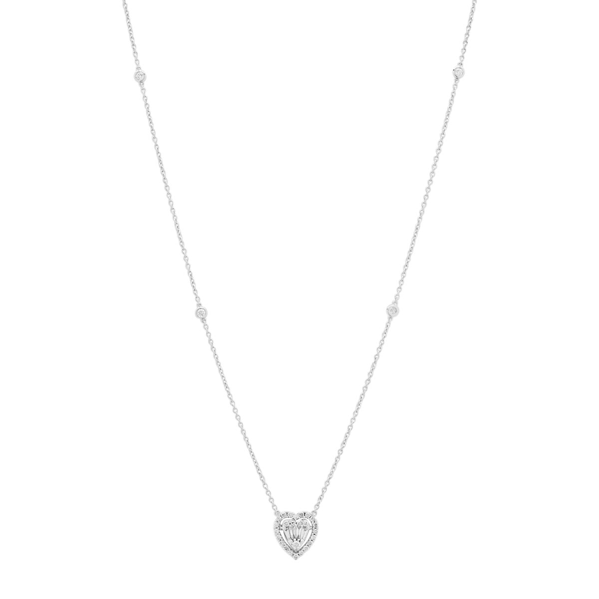 Diamond Heart Necklace in 14kt White Gold (1/3ct tw)