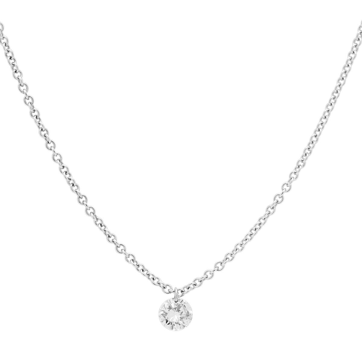 Diamond Solitaire Necklace in 14kt White Gold (1/3ct tw)