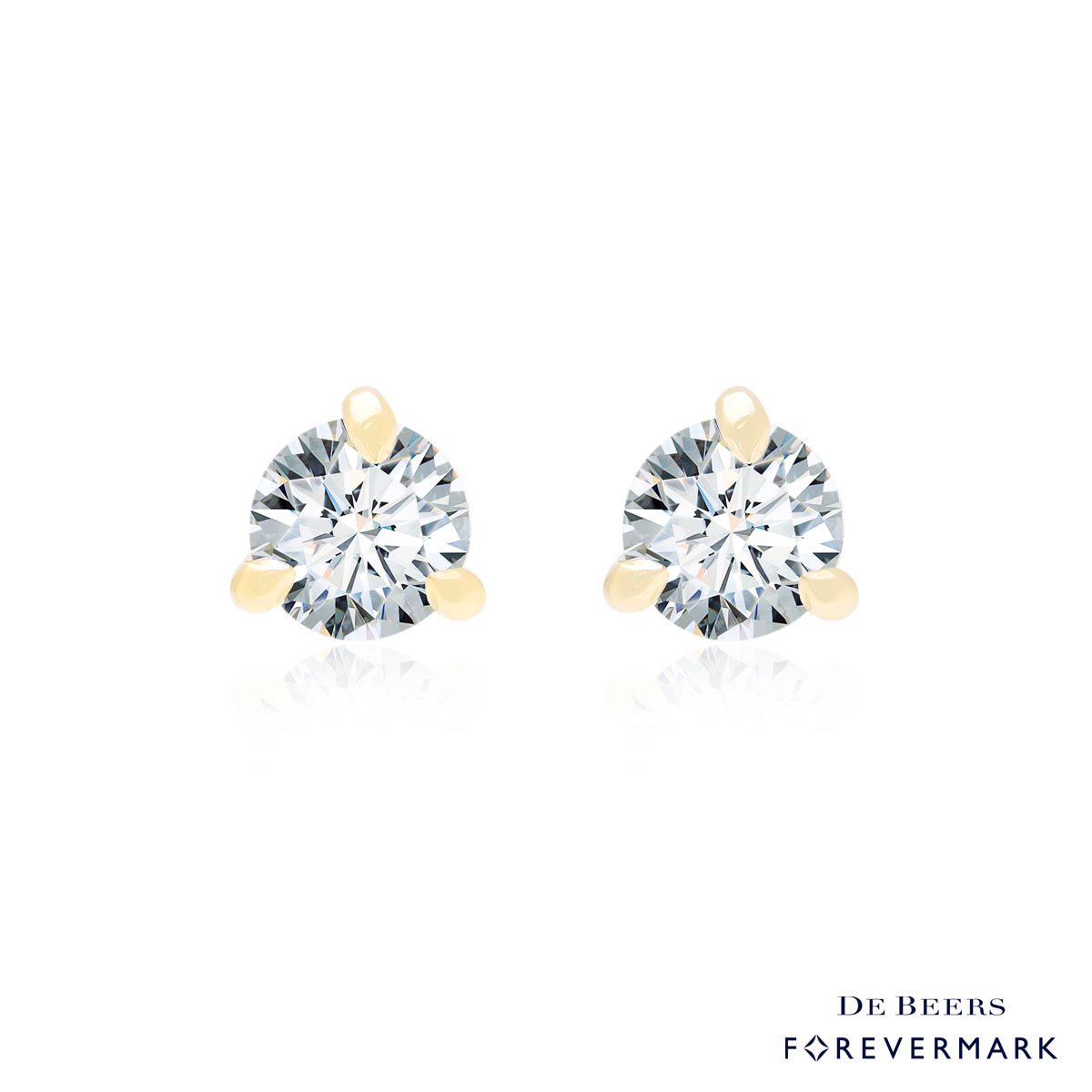 Forevermark Solitaire Diamond Stud Earrings in 14kt Yellow Gold (1ct tw)