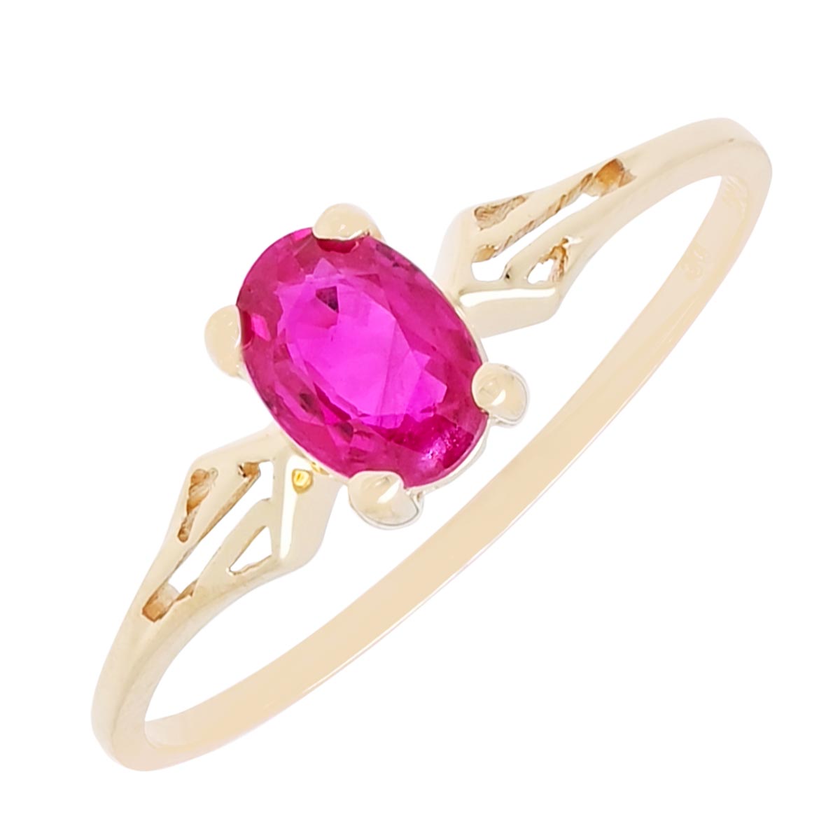 Oval Ruby Ring in 14kt Yellow Gold