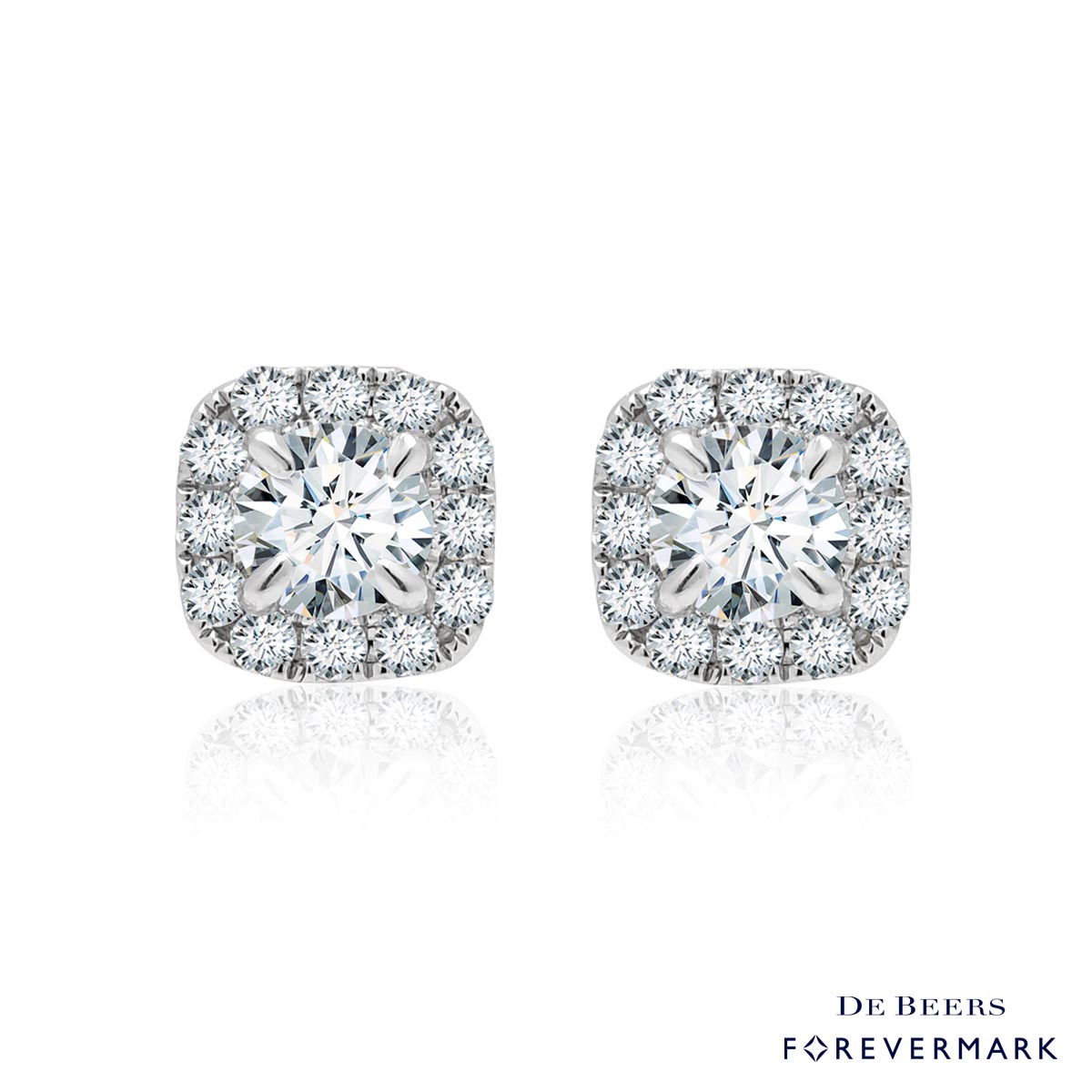 Forevermark Center of my Universe Cushion Diamond Halo Earrings (1 1/4ct tw)