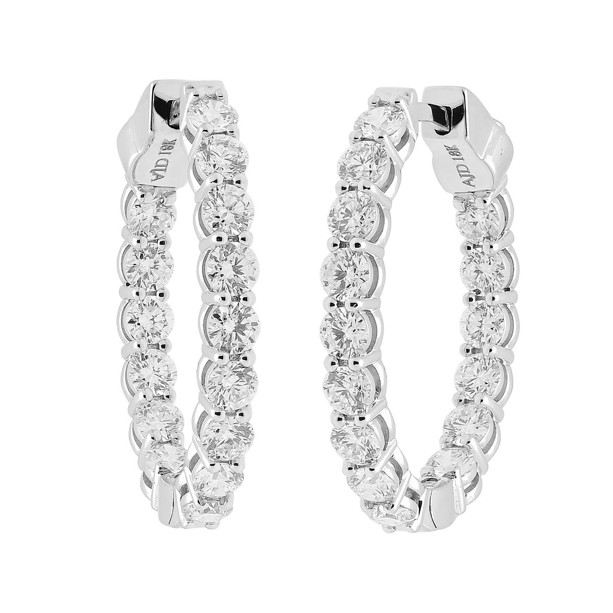 Diamond Hoop Earrings in 18kt White Gold (2 1/4ct tw)