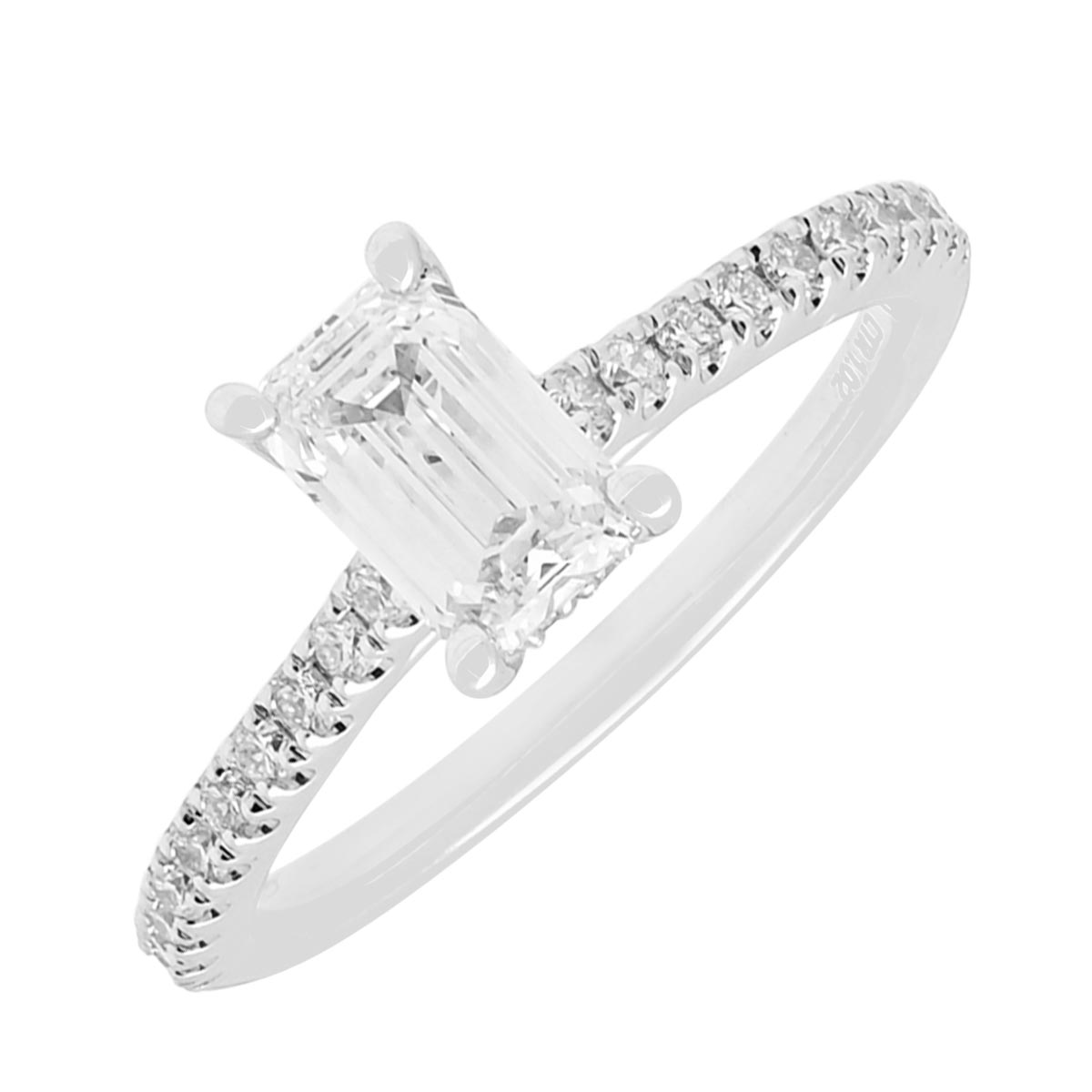 Lab Grown Emerald Cut Diamond Engagement Ring in 14kt White Gold (1 1/3ct tw)