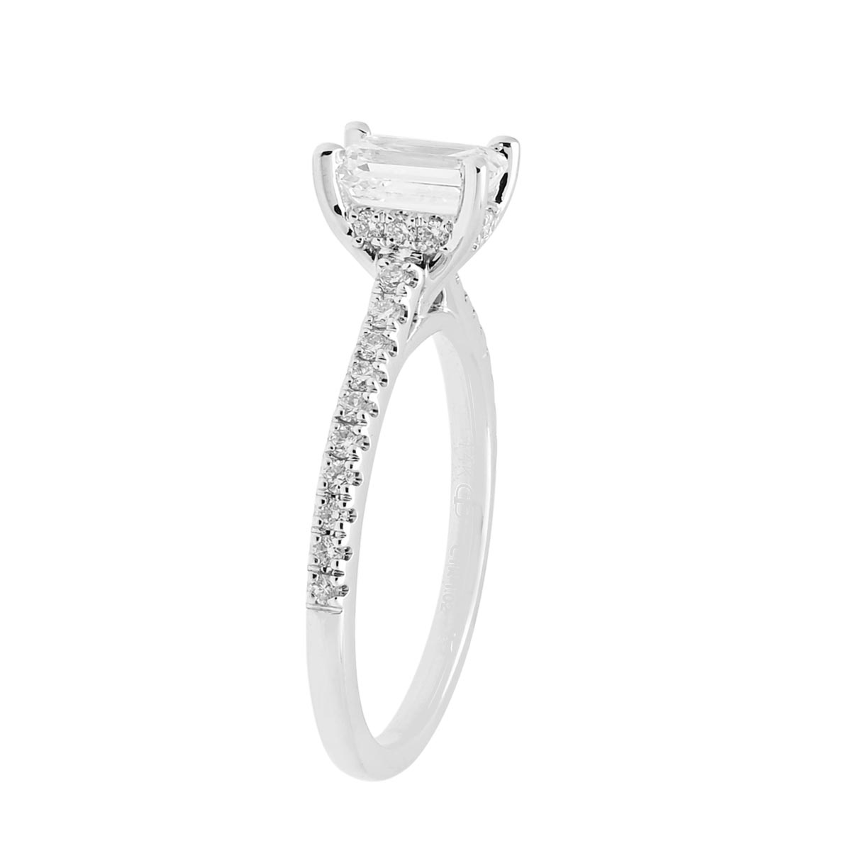 Lab Grown Emerald Cut Diamond Engagement Ring in 14kt White Gold (1 1/3ct tw)