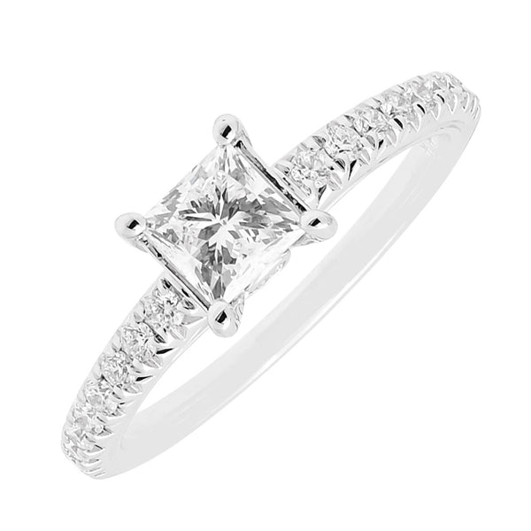 Princess Cut Diamond Engagement Ring in 14kt White Gold (1ct tw)