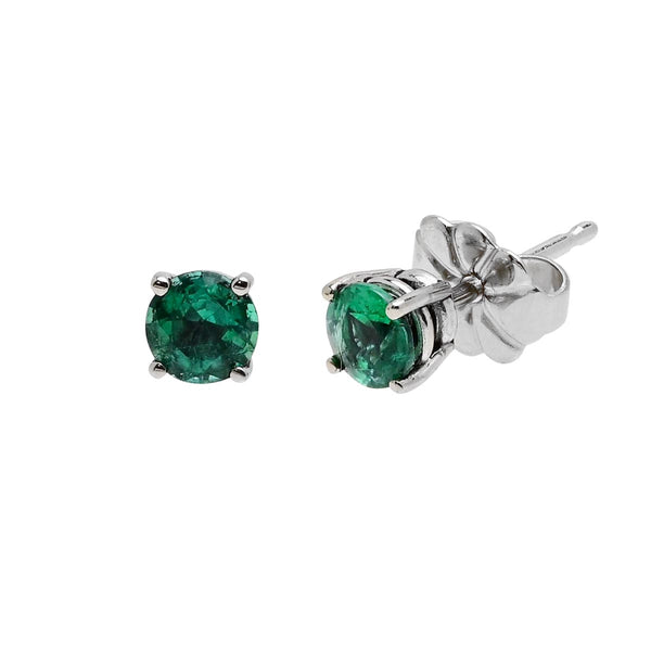 1.46tcw Natural Colombian Emerald Earrings 18k White Gold with Diamonds |  eBay