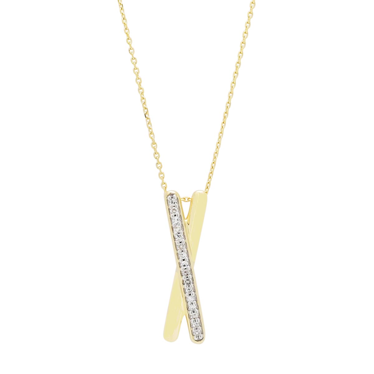 Diamond Necklace in 10kt Yellow Gold (1/20ct tw)